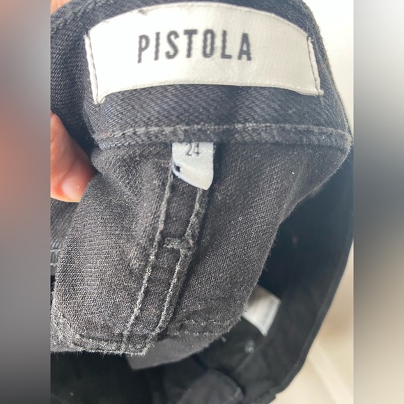 PISTOLA Black Distressed Denim Shorts - Picture 7 of 8